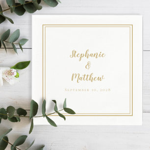Elegant Gold Simple Modern Minimalist Wedding Napkins