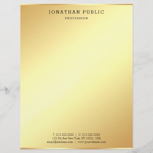 Elegant Gold Simple Modern Professional Template Letterhead