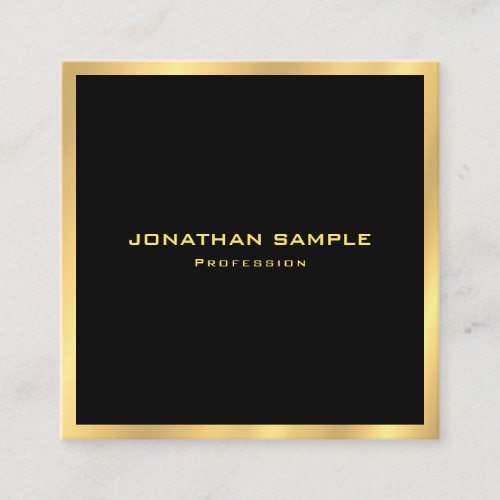 Elegant Gold Simple Plain Modern Professional Square Business Card