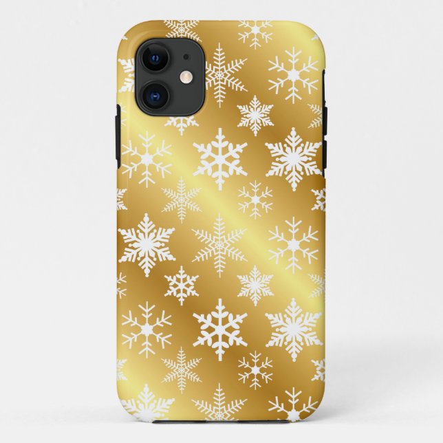 Elegant Gold Snow Flake iPhone Case (Back)