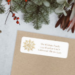 Elegant Gold Snowflake Christmas Return Address Label<br><div class="desc">Elegant Gold Snowflake Christmas Return Address label features a beautiful watercolor snowflake.</div>