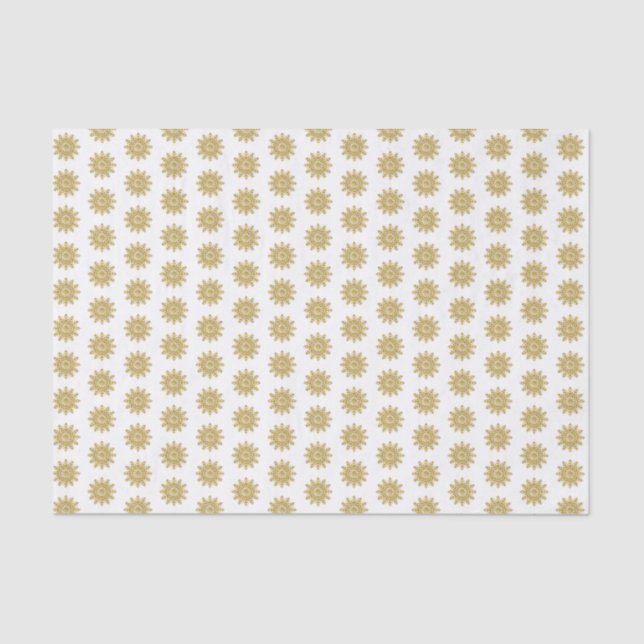 Elegant Gold Snowflake Holiday Tissue Paper (Front)