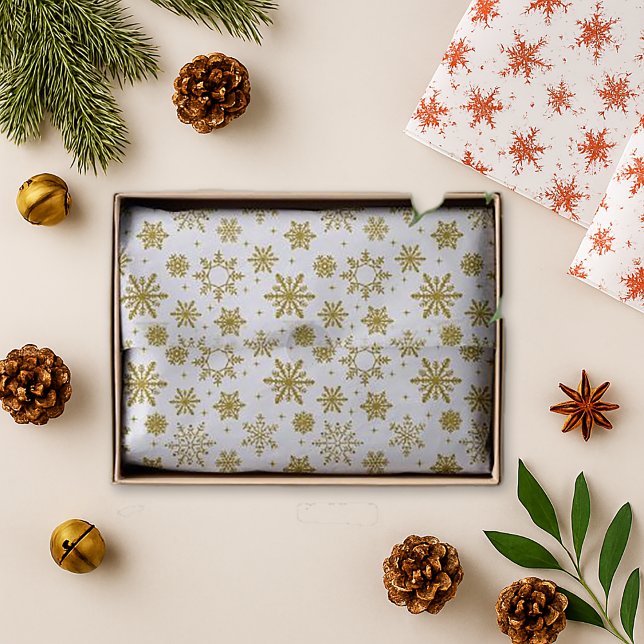 Elegant Gold Snowflake Holiday Tissue Paper (Creator Uploaded)