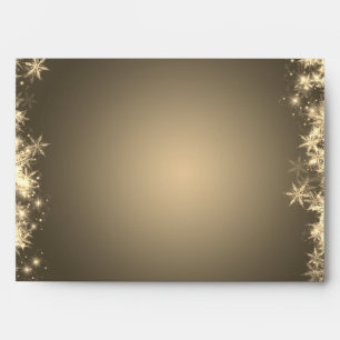 Elegant Gold Snowflakes Envelope
