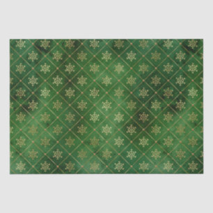 Elegant gold snowflakes vintage rhomboid pattern tissue paper
