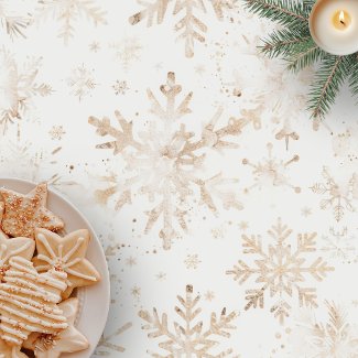 Elegant Gold Snowflakes Winter Themed Christmas
