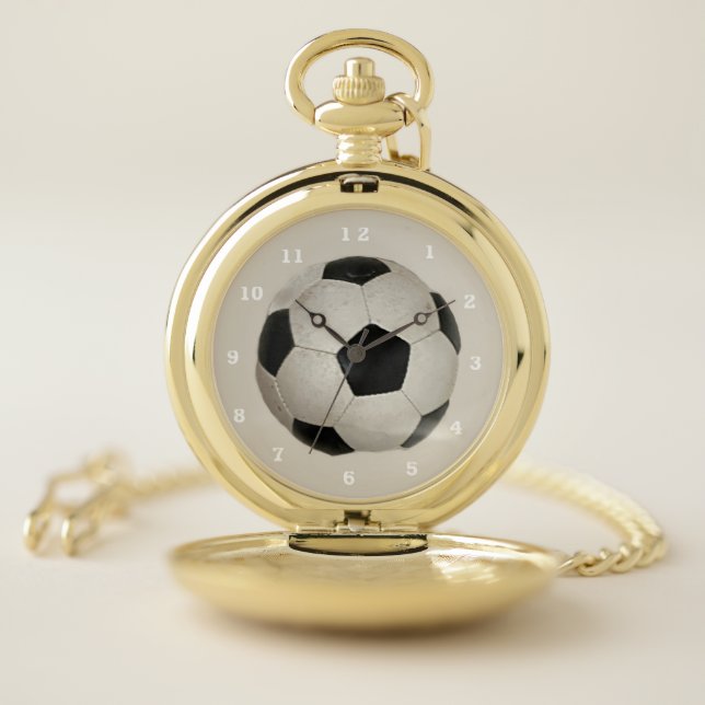 Elegant Gold Soccer Ball Pocket Watch Gift (Inside)