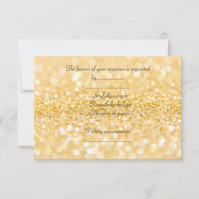 ELEGANT Gold sparkle ALL OCCASION RSVP (Front)