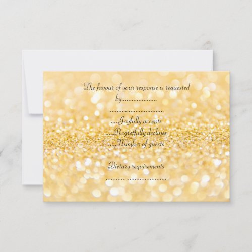 ELEGANT Gold sparkle ALL OCCASION RSVP