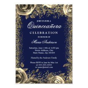 navy blue quinceañera invitations zazzle girly party invitations