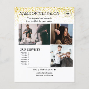 Elegant Gold Sparkle Salon Services Flyer