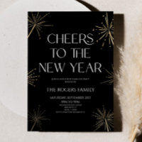 Elegant Gold Sparklers Cheers New Years Eve Party