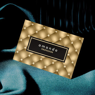 Elegant gold sparkly glitter monogram business card magnet