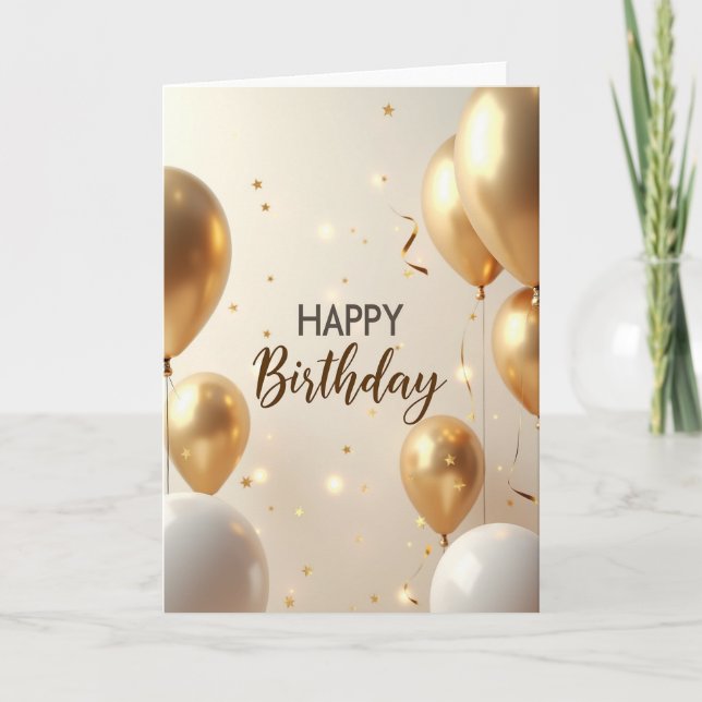 Elegant Gold Sphere Card (Front)