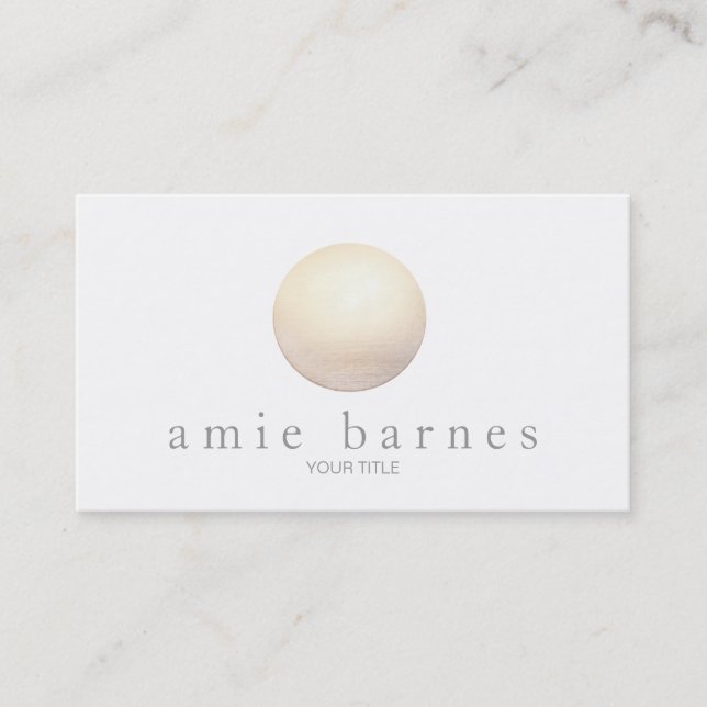 Elegant Gold Sphere Minimalist White Business Card (Front)