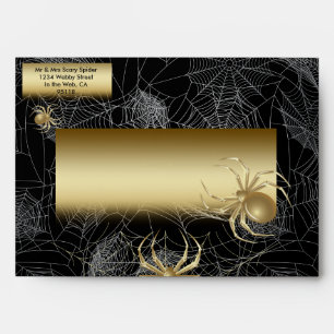 Elegant Gold Spiders Envelope