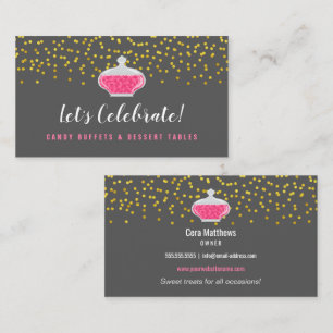 Elegant Gold Sprinkles Candy Buffet Business Card