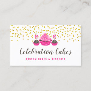 Elegant Gold Sprinkles Cupcake Cake Pops Bakery Bu Business Card