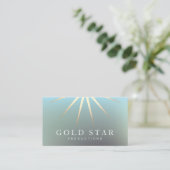 Elegant Gold Star Logo Professional Business Card (Standing Front)