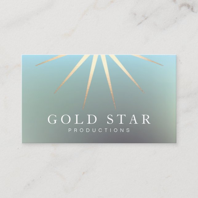 Elegant Gold Star Logo Professional Business Card (Front)