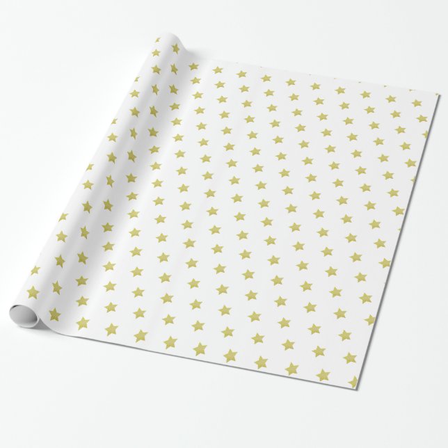 Elegant Gold Star Pattern  Wrapping Paper (Unrolled)