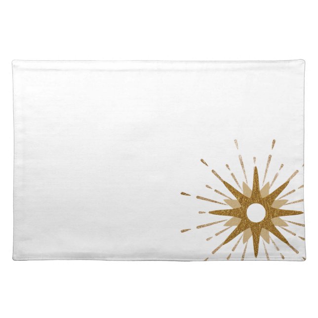Elegant Gold Starburst Cloth Placemat (Front)