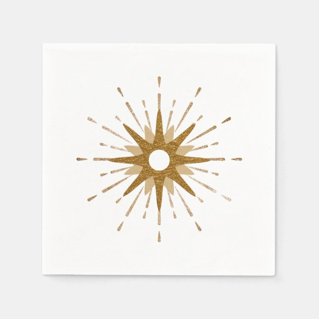 Elegant Gold Starburst Napkins (Front)