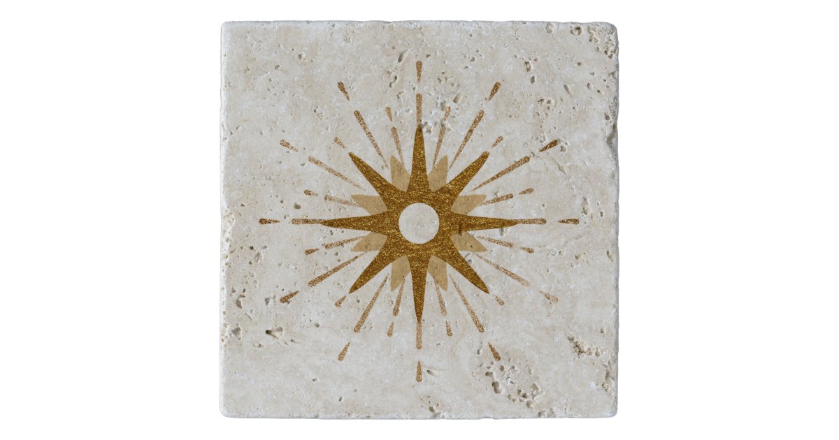 Elegant Gold Starburst Trivet Zazzle