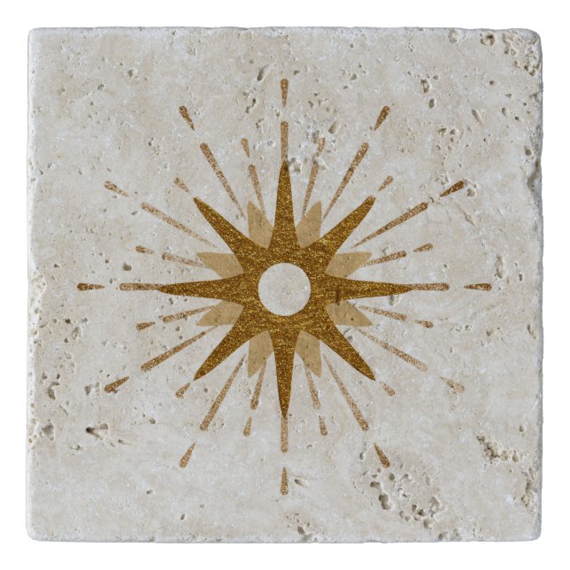 Elegant Gold Starburst Trivet (Front)