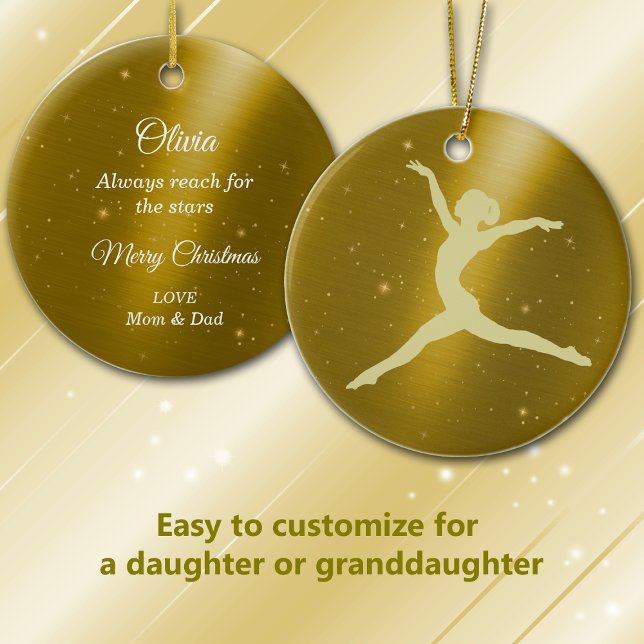 Elegant Gold Starlight Dancer Ceramic Ornament (Creator Uploaded)