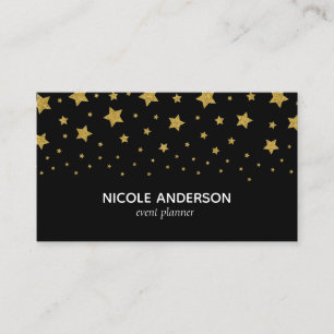 Elegant Gold Stars Business Card