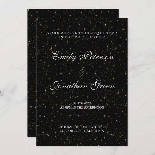 Elegant Gold Stars-Wedding Invitations | Zazzle.com