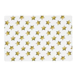 Elegant gold stars white pattern placemat