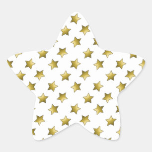 Elegant gold stars white pattern star sticker