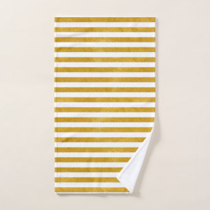 Elegant Gold Stripe -Custom Your Color- Hand Towel