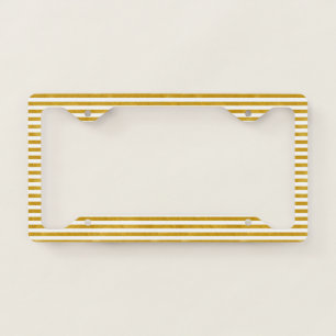 Elegant Gold Stripe -Custom Your Color- License Plate Frame