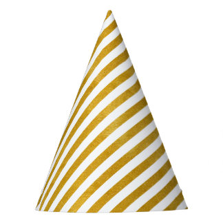 Elegant Gold Stripe -Custom Your Color- Party Hat