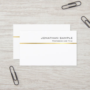 Elegant Gold Stripe Design Professional Chic Plain Business Card