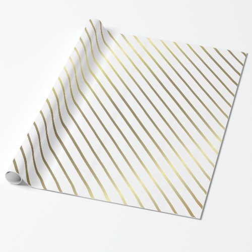 Elegant Gold Striped Glamorous Shiny Design Wrapping Paper