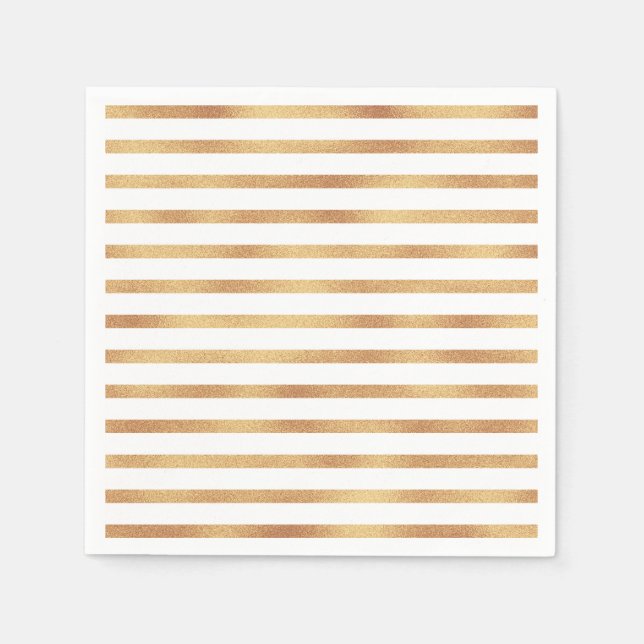 Elegant Gold Striped Napkins (Front)