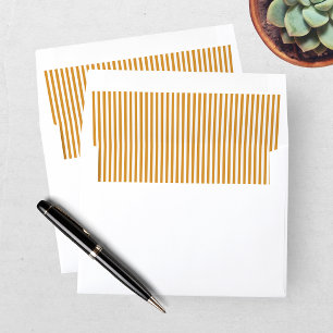 Elegant Gold Striped Pattern Christmas Envelope Liner