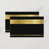 Elegant Gold Striped Signature UV Matte Luxe Business Card (Front/Back)