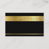 Elegant Gold Striped Signature UV Matte Luxe Business Card (Back)