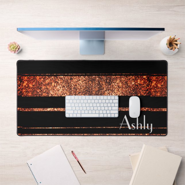 elegant gold strips   desk mat (Office 1)