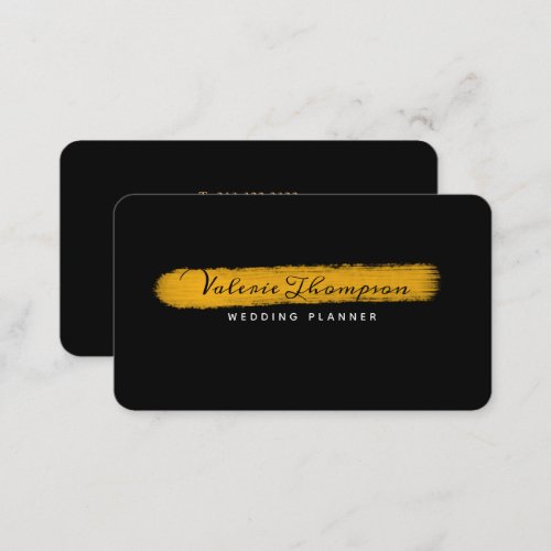 Elegant Gold Stroke Signature Business Card