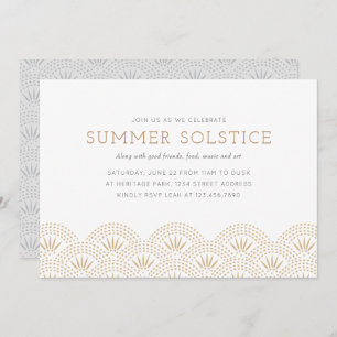 Elegant Gold Summer Solstice Party Invitation