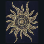 Elegant Gold Sun Mandala Blue Nebula Design Letterhead<br><div class="desc">Magical gold sun mandala and sun wavy rays mandala summer design, beautiful sunshine mandala filled with yellow and brown faux gold glitter flowers, leaves doodles, dots, circles, various shapes, a mermaid scale, geometric wavy rays, and a centered mandala flower, celestial universe nebula evening blue sky galaxy stars, the night sky,...</div>