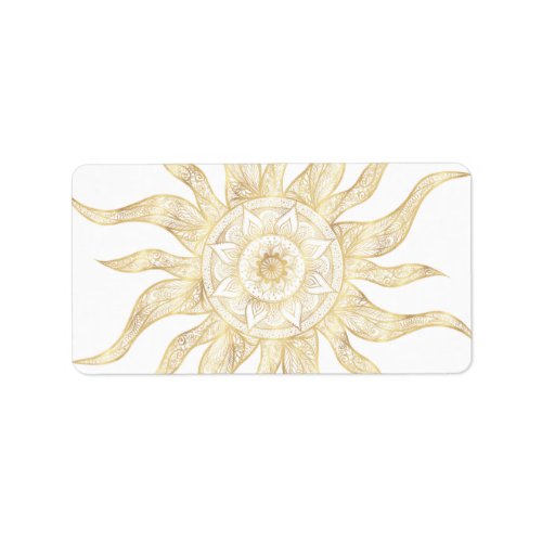 Elegant Gold Sun Mandala Design Label