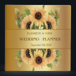 Elegant Gold Sunflowers 3 Ring Binder<br><div class="desc">Elegant gold wedding planner.</div>