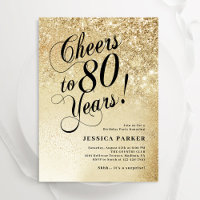 Elegant Gold Surprise 80th Birthday